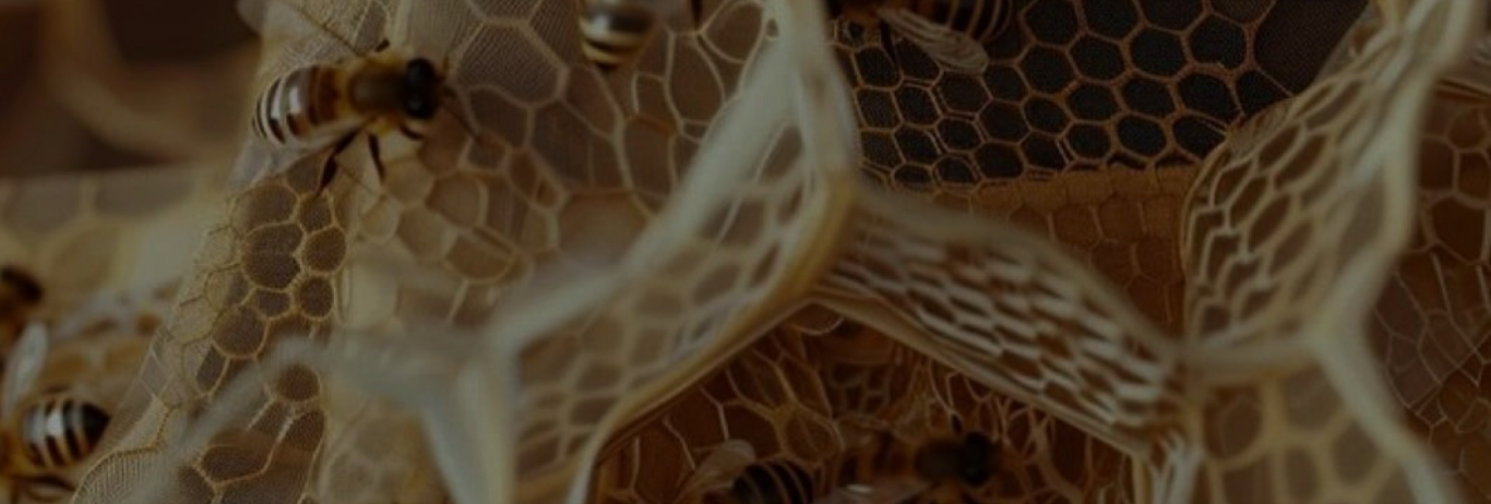Honeybees on honeycomb