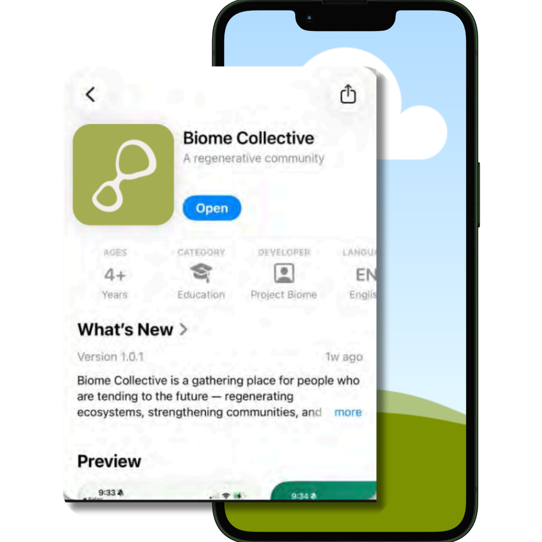 Biome Collective app on iPhone